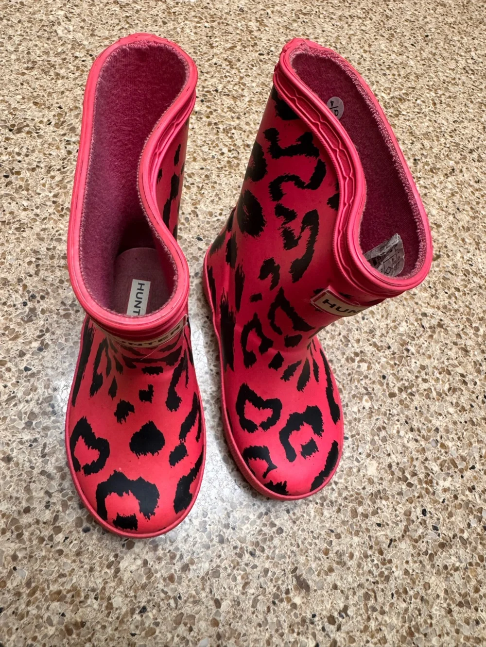 Hunter First Children's Classic Hot Pink Leopard Print Rain Boots